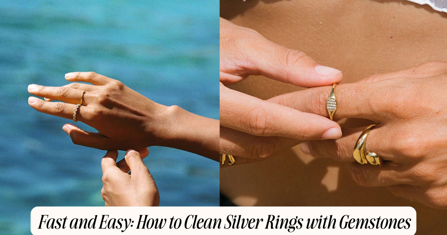 how to clean silver rings with gemstones