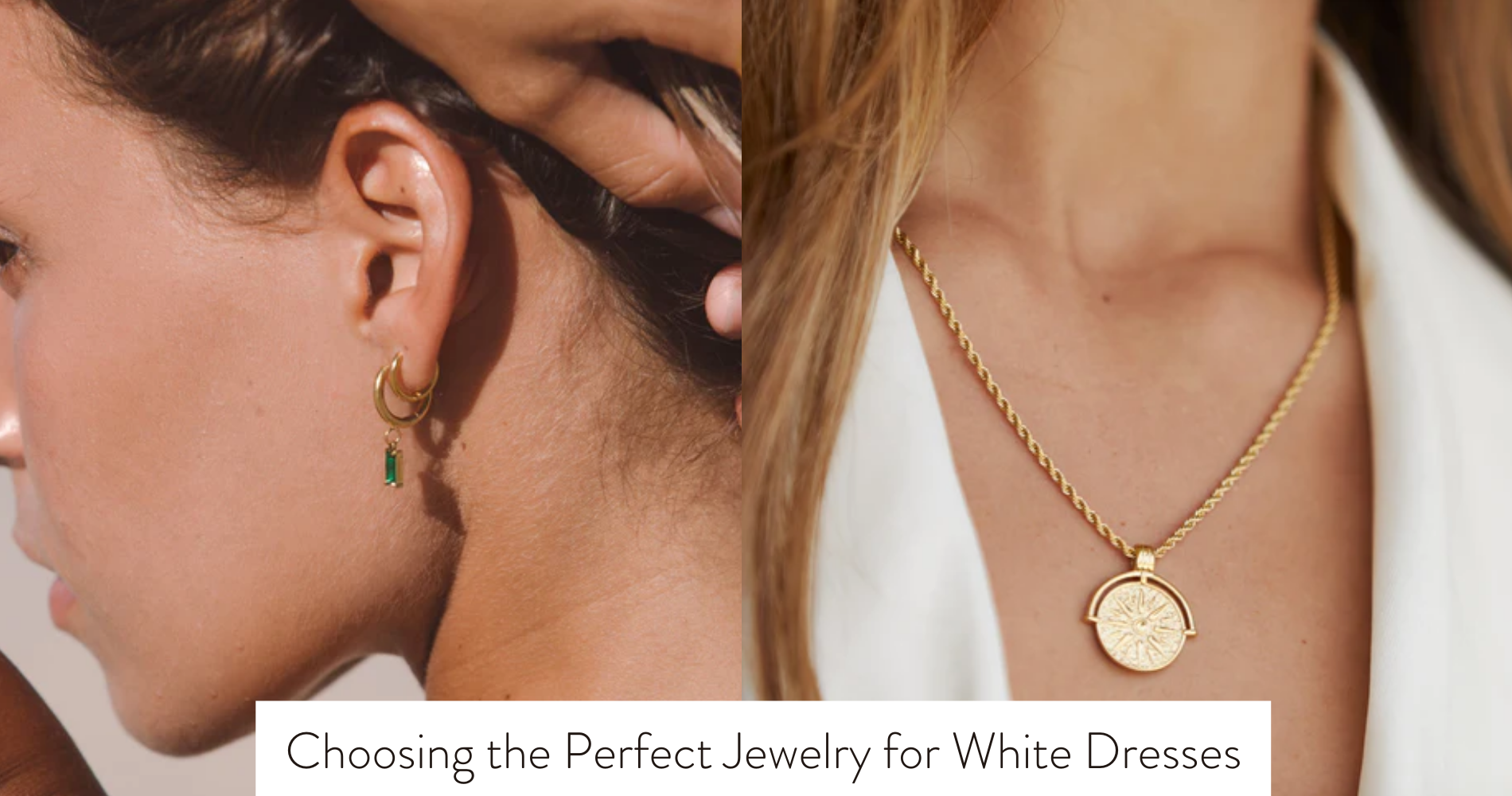 jewelry on white dress