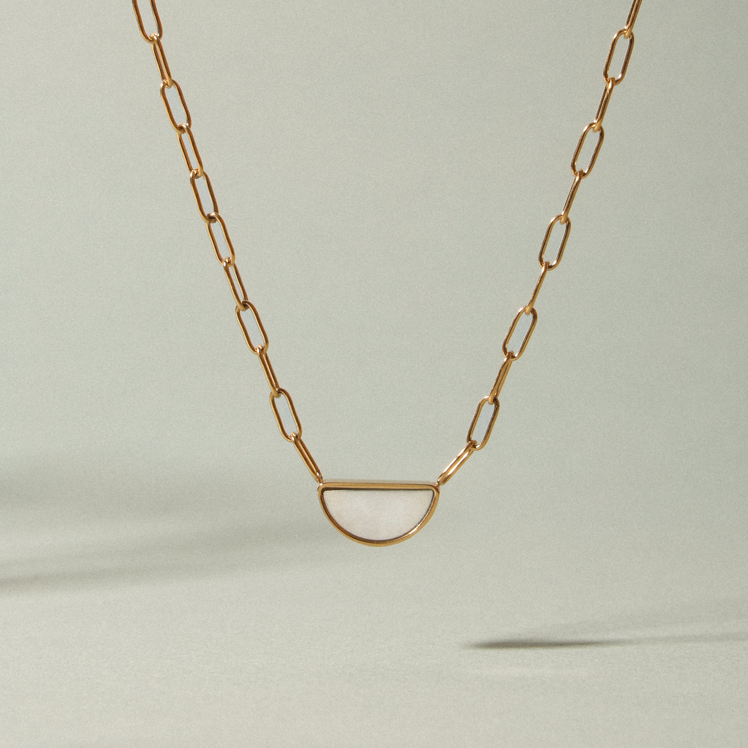 Paperclip Pearl Pendant
