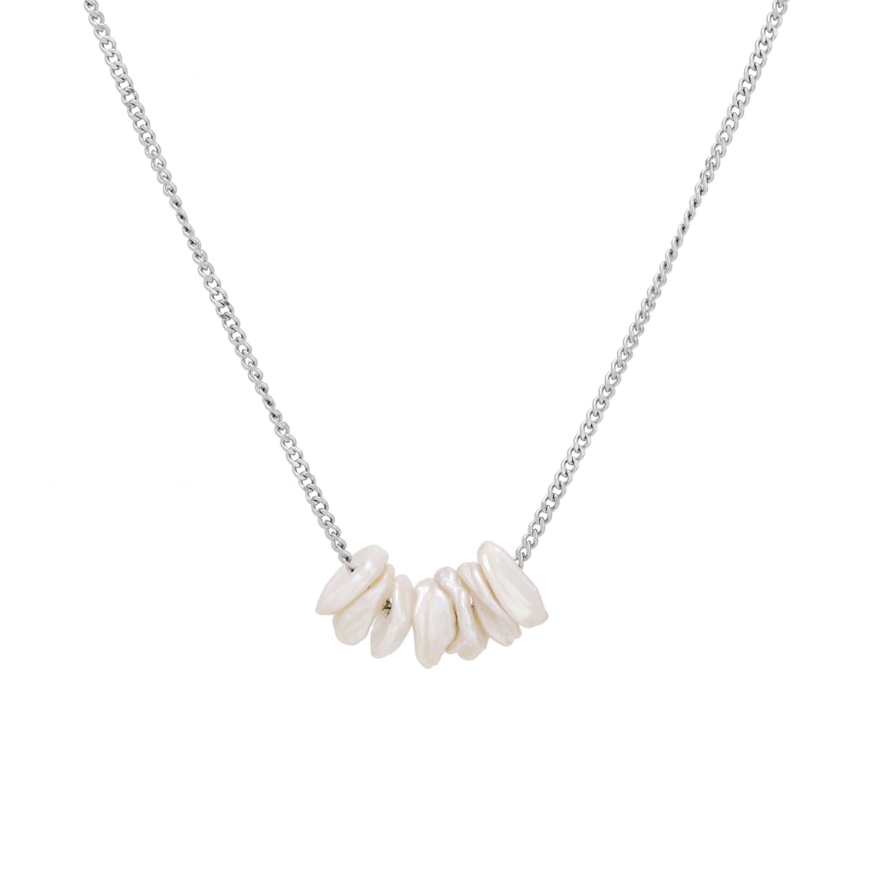 Silver Pearls Choker