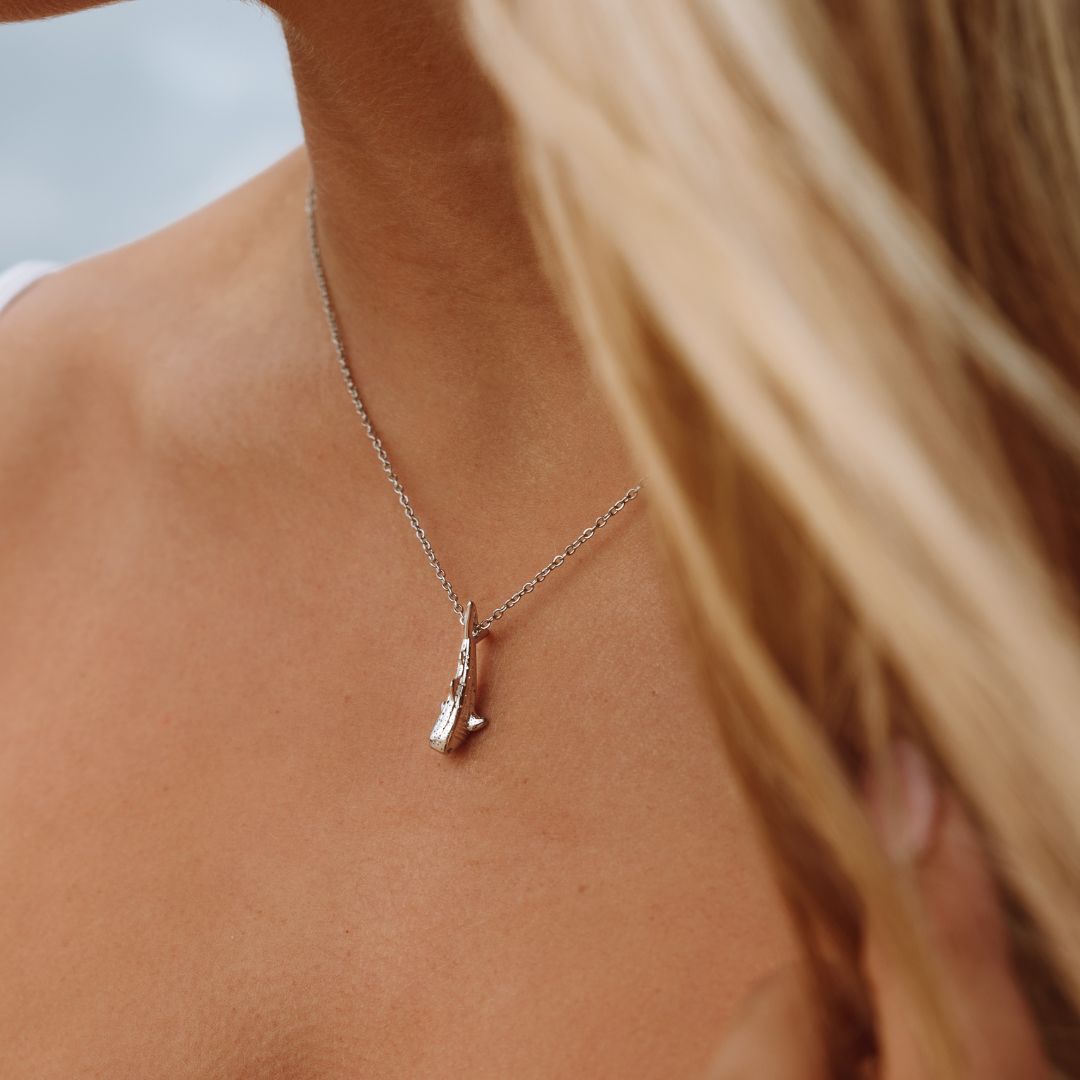 Whale Shark Silver Necklace Close-up