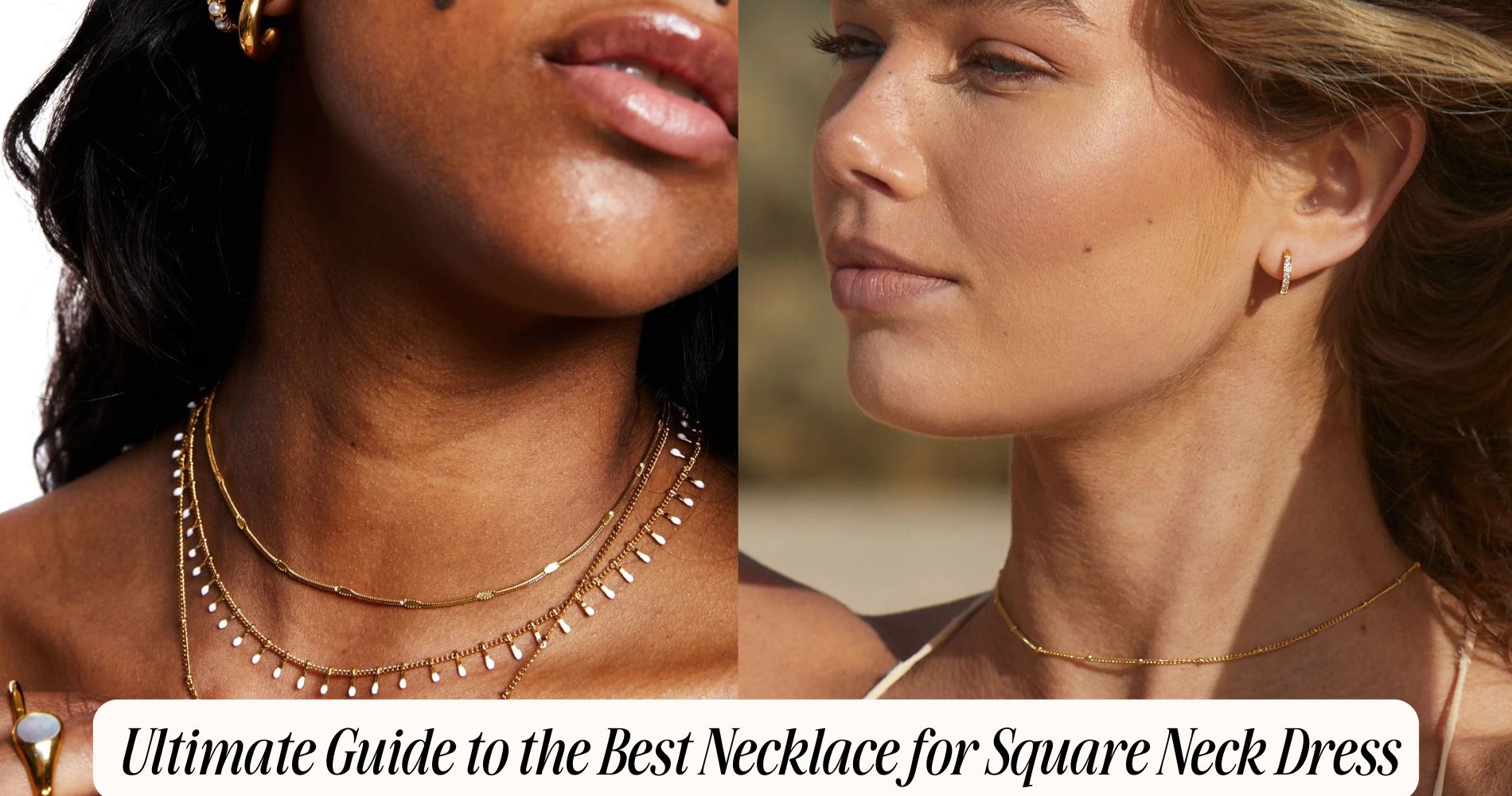 best necklace for square neck dress