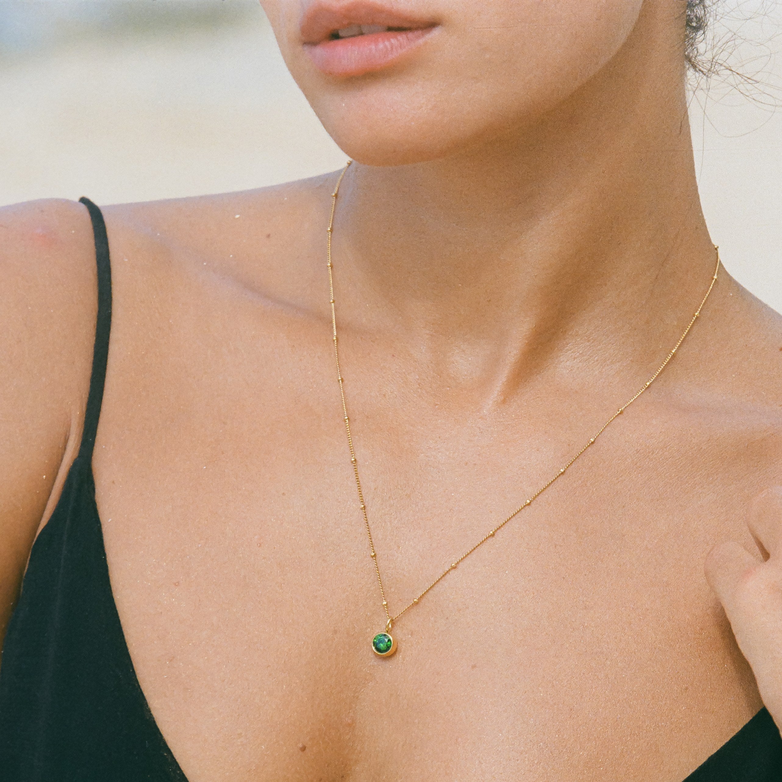 Emerald Birthstone Necklace