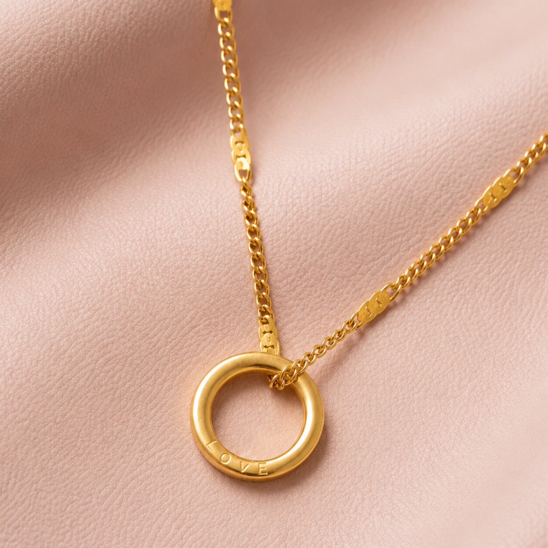 Engraved Circle Necklace