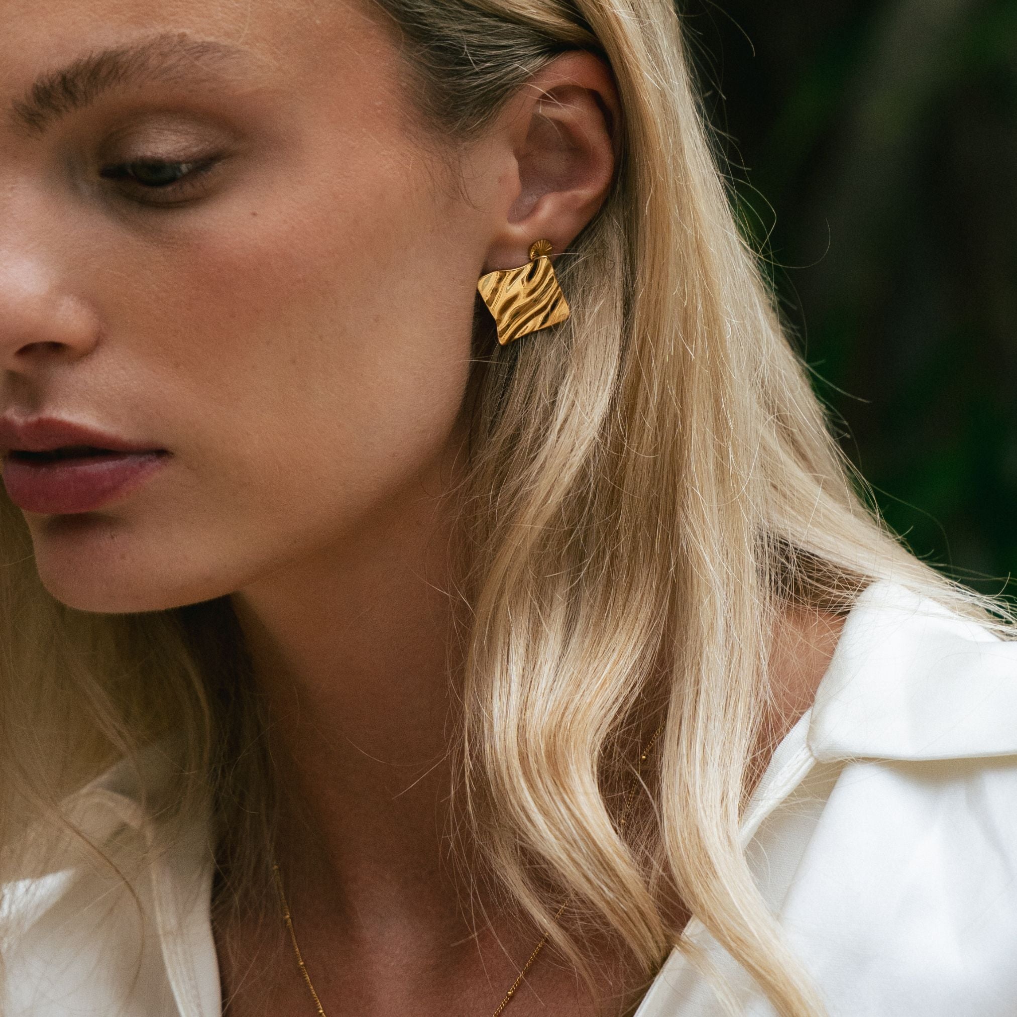 Flat Gold Earrings