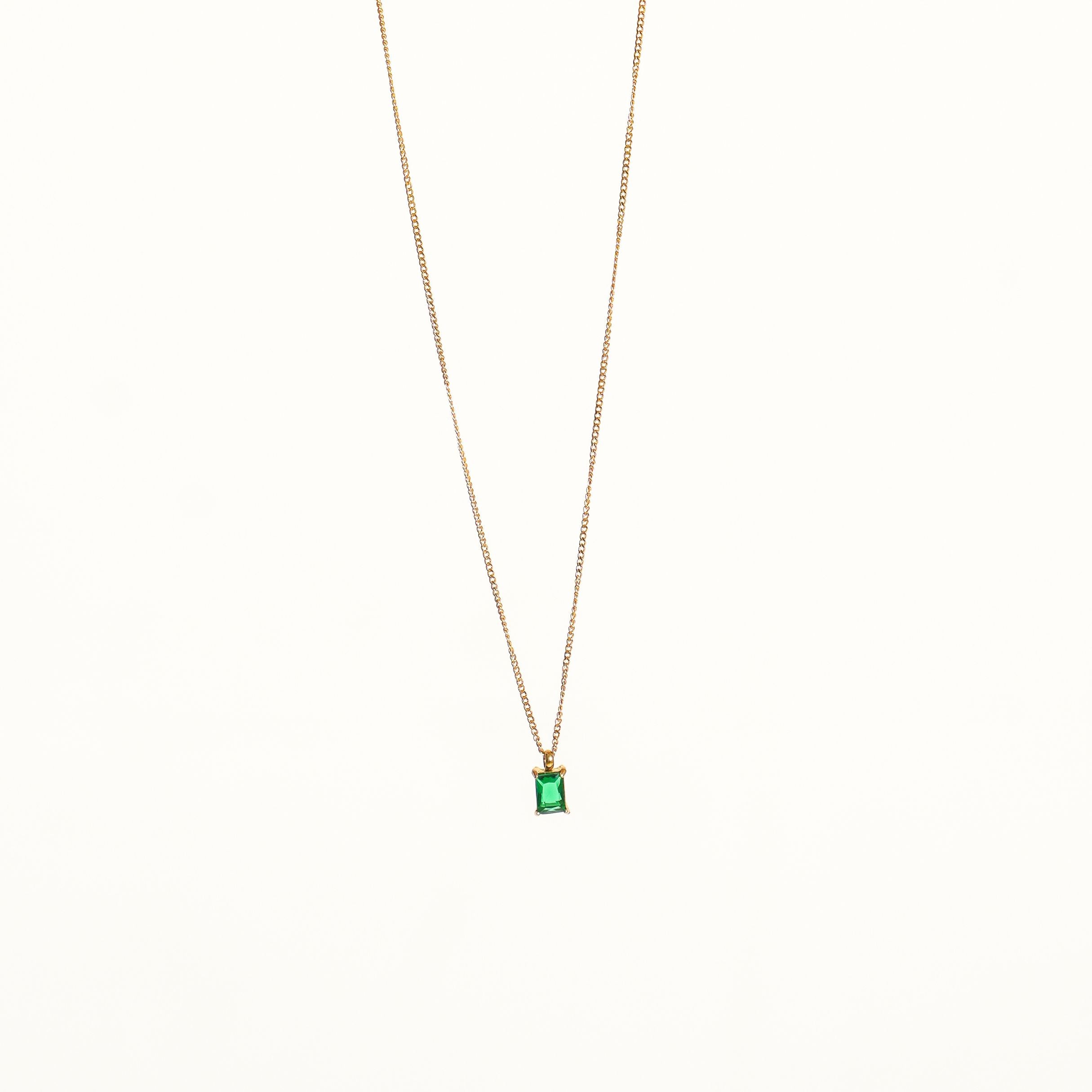 Gold Emerald Necklace