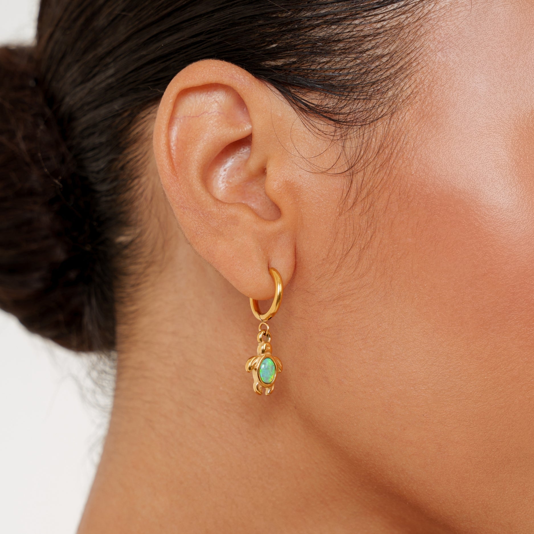Gold Turtle Hoops
