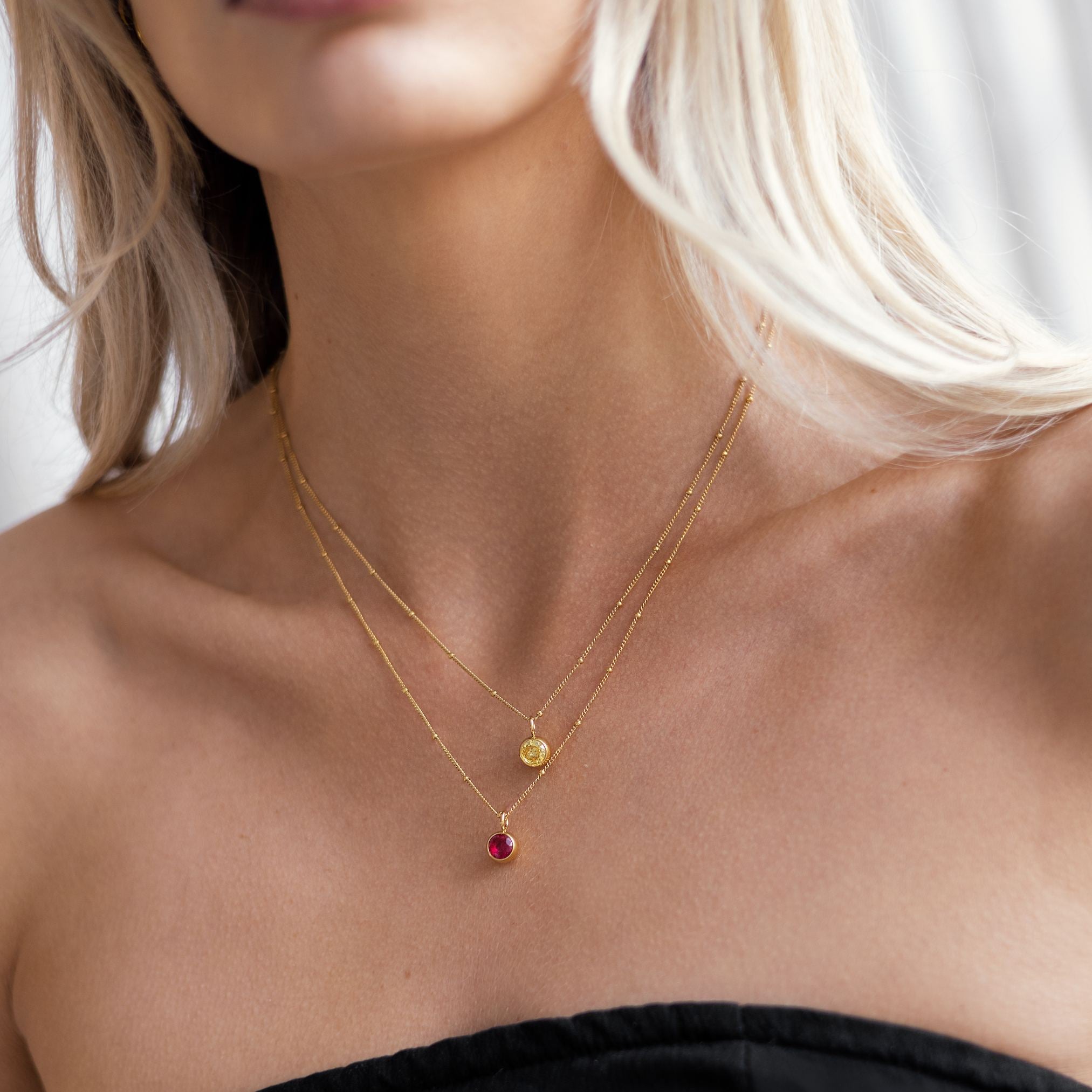 Gold Birthstone Necklace