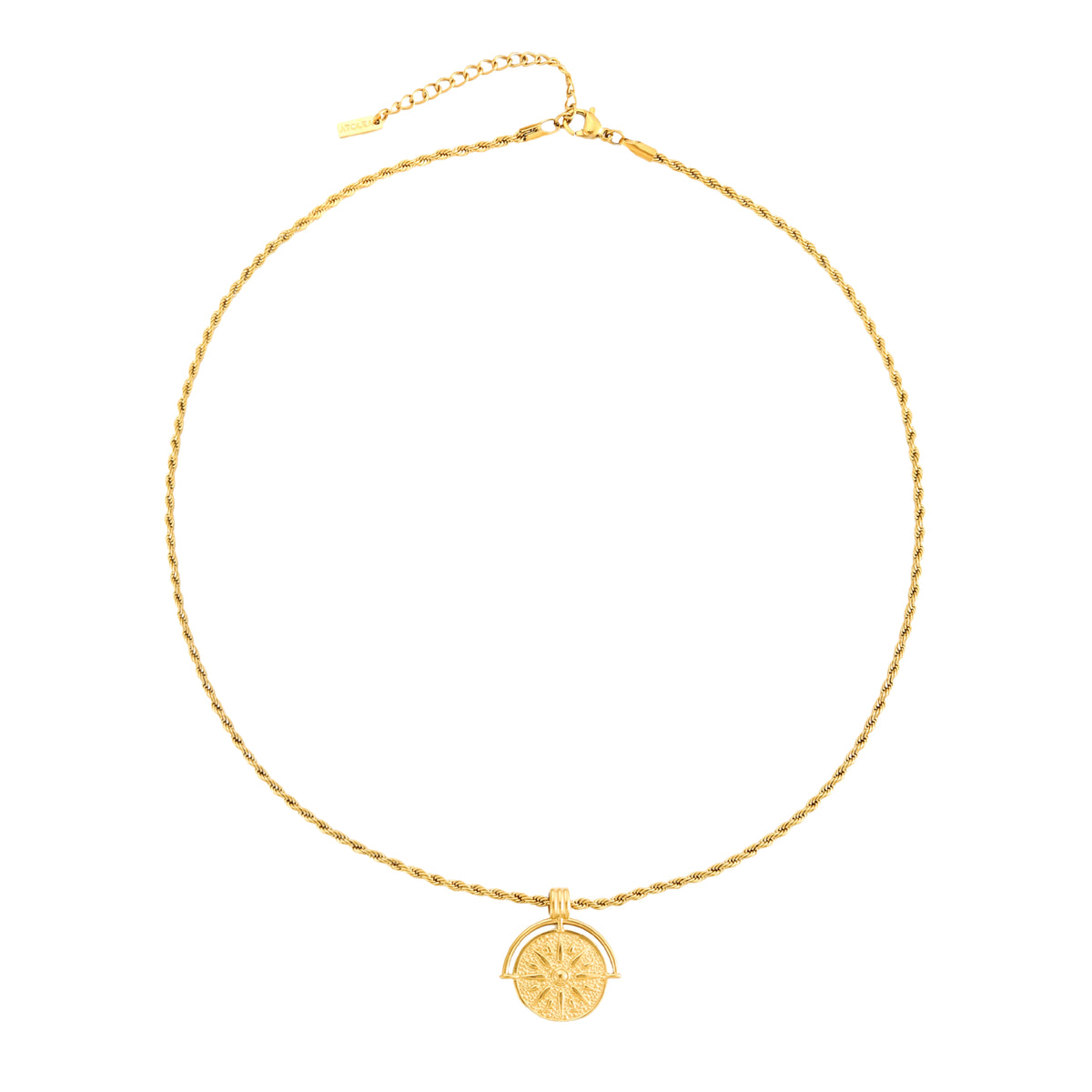 Golden Sun Necklace White Background