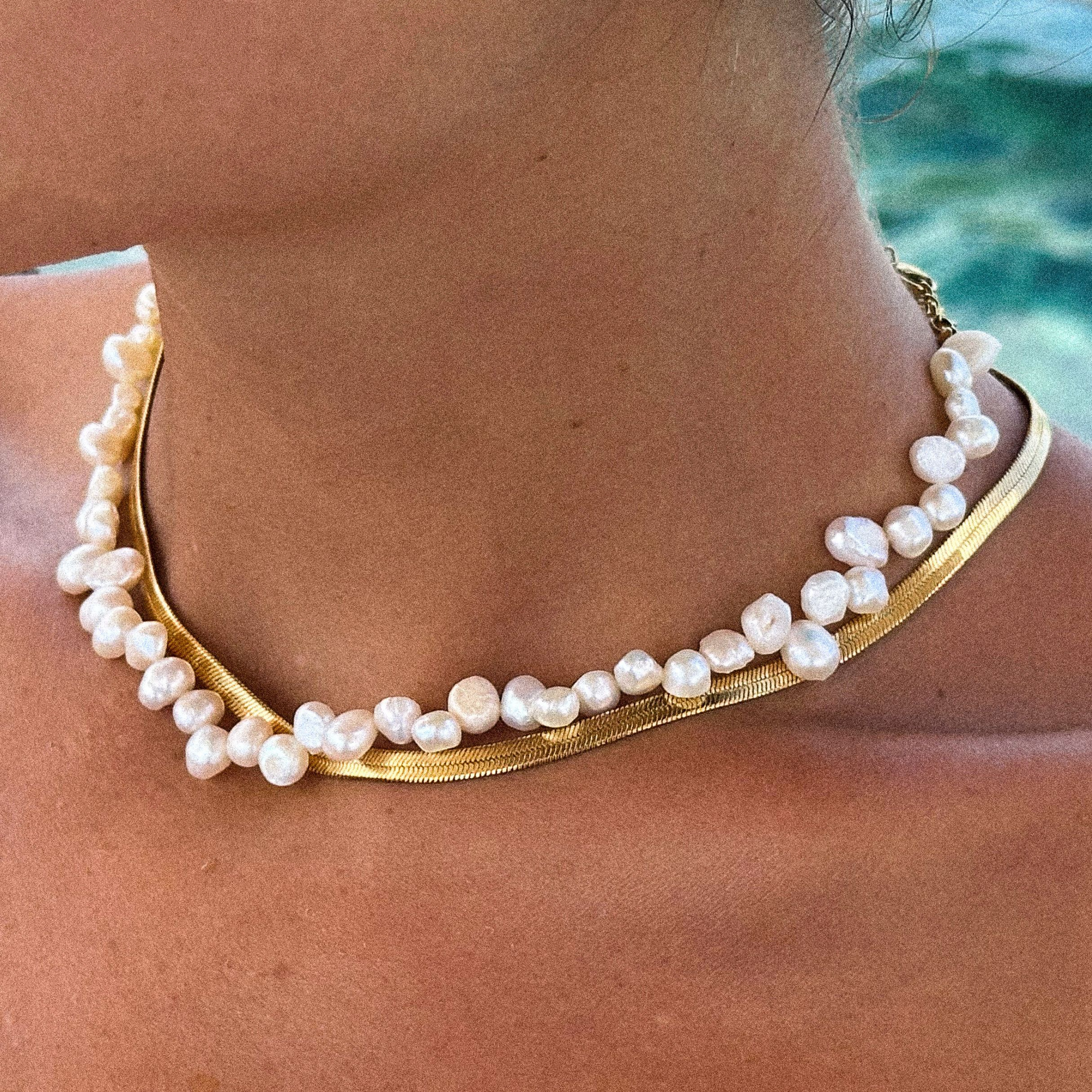 Irregular Pearl Choker