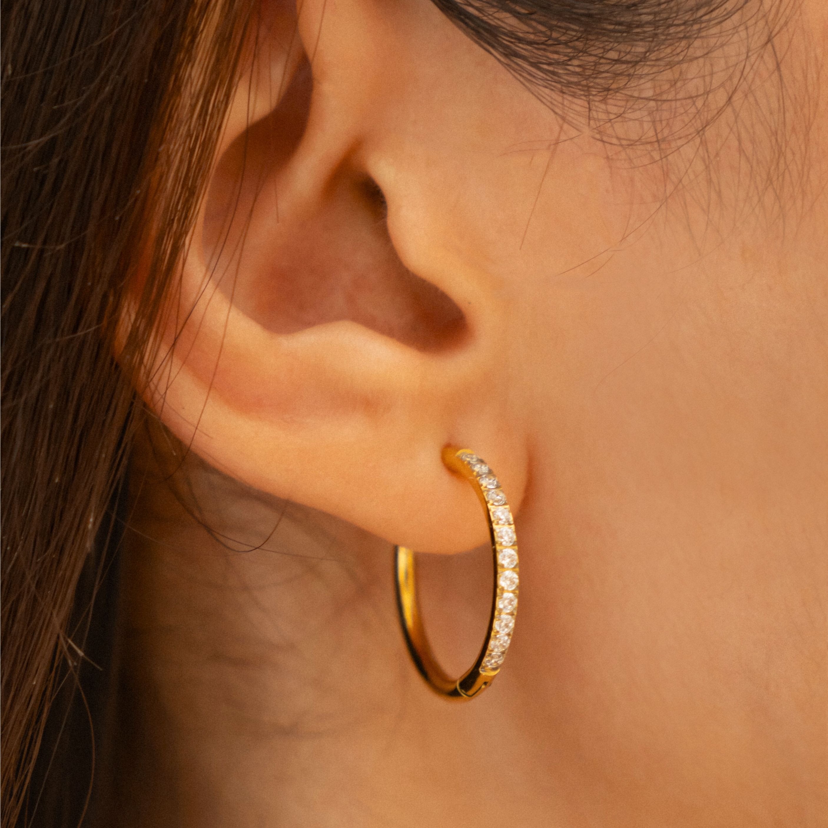 Large Pavé Hoops