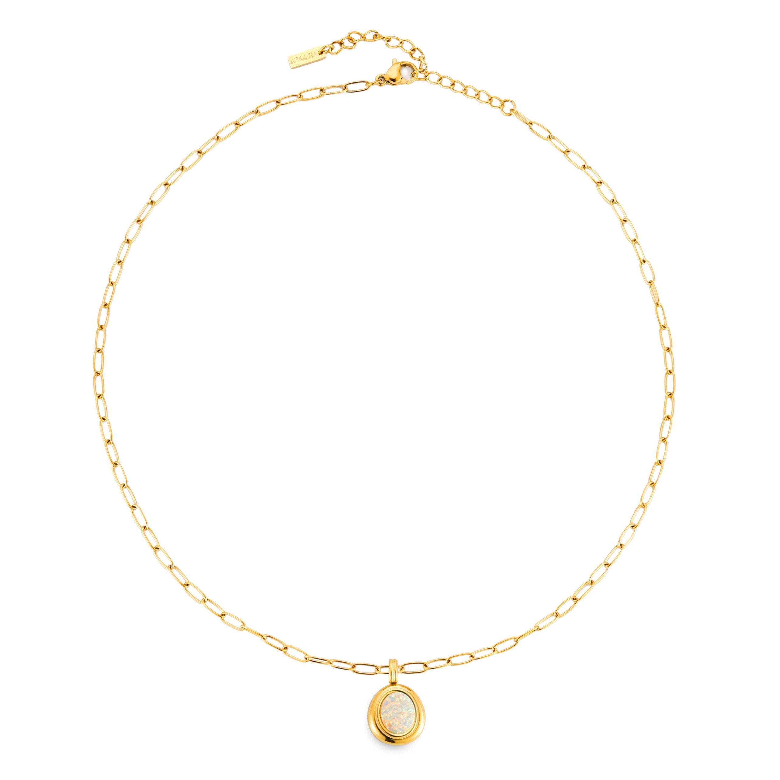 Opal Paperclip Chain