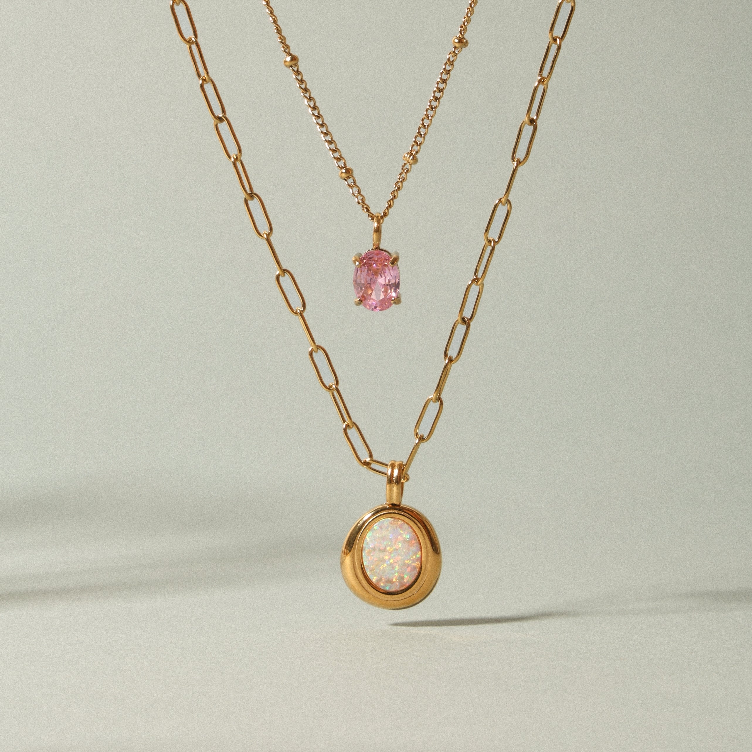 Paperclip Opal Necklace