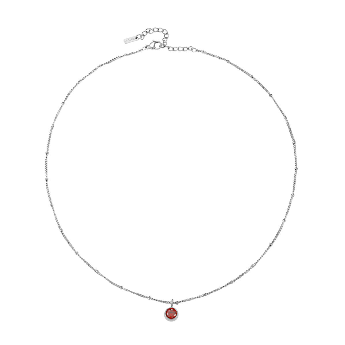 Silver Birthstone Necklace January