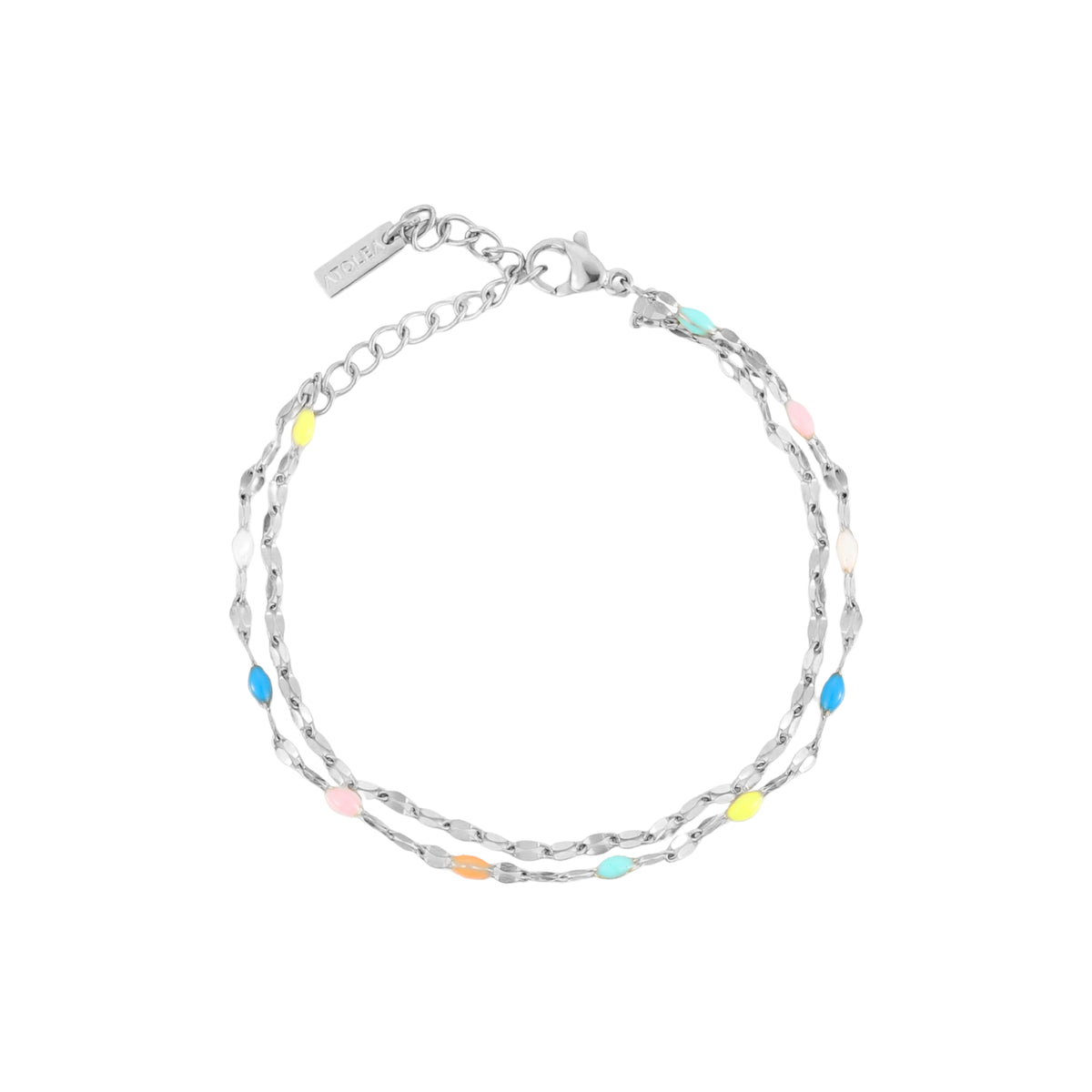 Silver Rainbow Dainty Bracelet