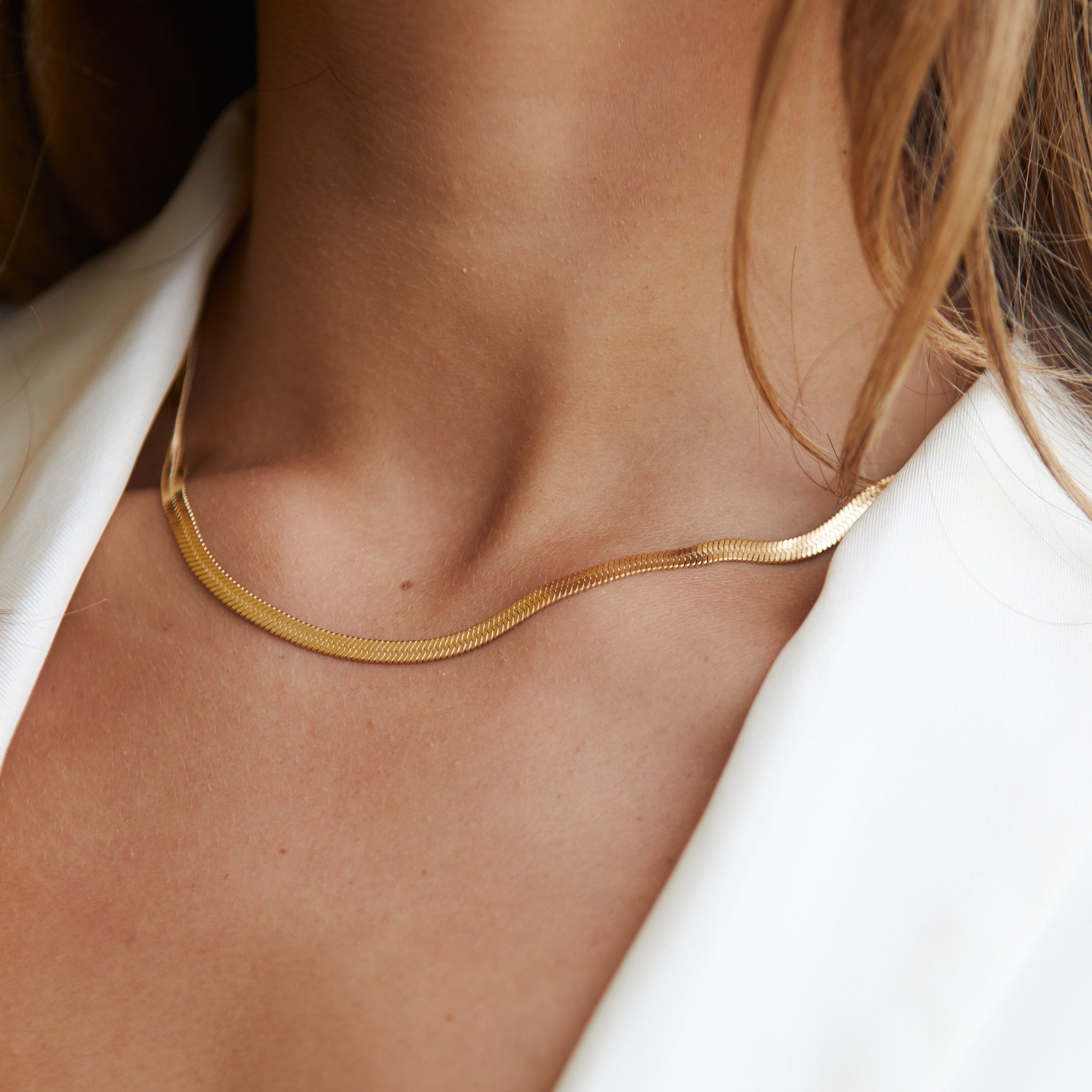 Gold Herringbone Choker